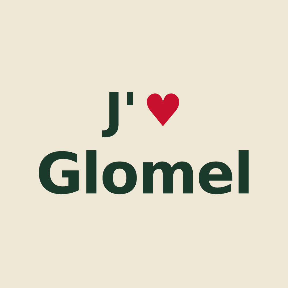 Tote bag personnalisé Glomel — design J'aime Glomel