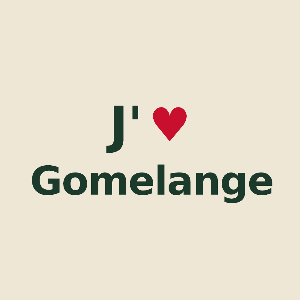 Tote bag personnalisé Gomelange — design « J'aime Gomelange » imprimé sur le tote bag
