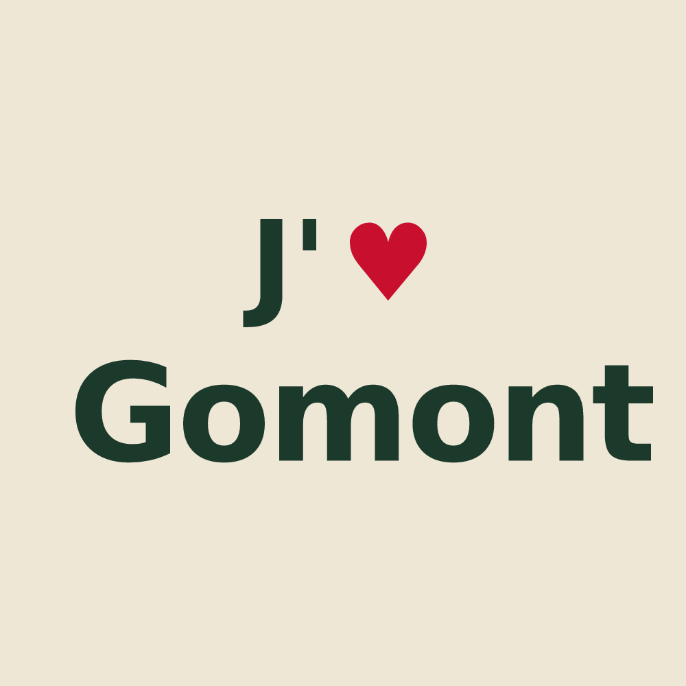 Tote bag personnalisé Gomont — design « J'aime Gomont » imprimé sur le tote bag