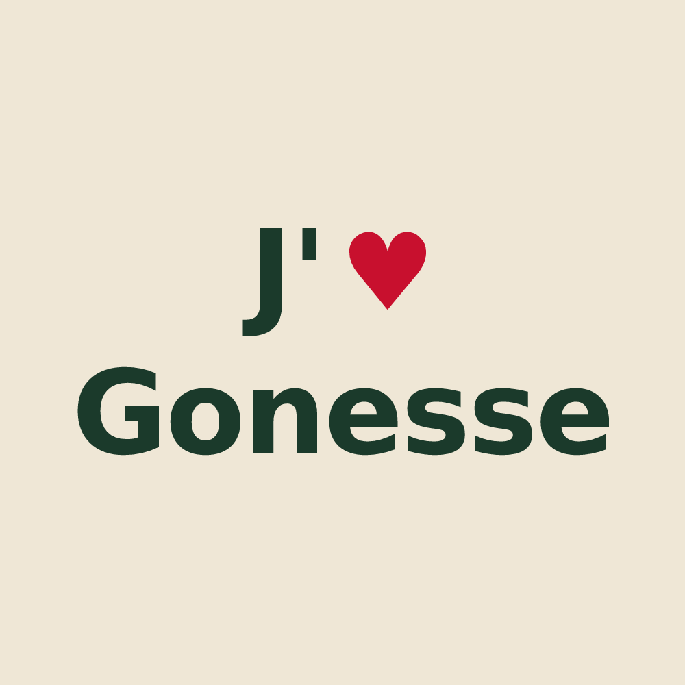 Tote bag personnalisé Gonesse — design « J'aime Gonesse » imprimé sur le tote bag