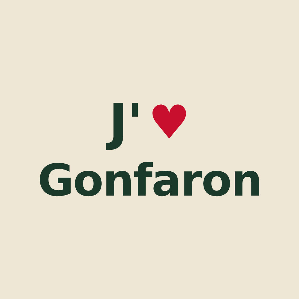 Tote bag personnalisé Gonfaron — design « J'aime Gonfaron » imprimé sur le tote bag