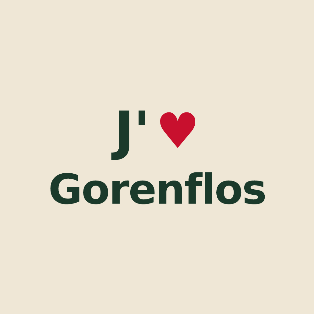 Tote bag personnalisé Gorenflos — design « J'aime Gorenflos » imprimé sur le tote bag