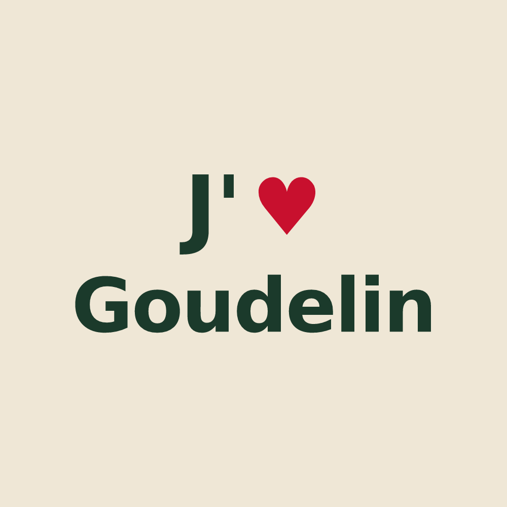 Tote bag personnalisé Goudelin — design J'aime Goudelin