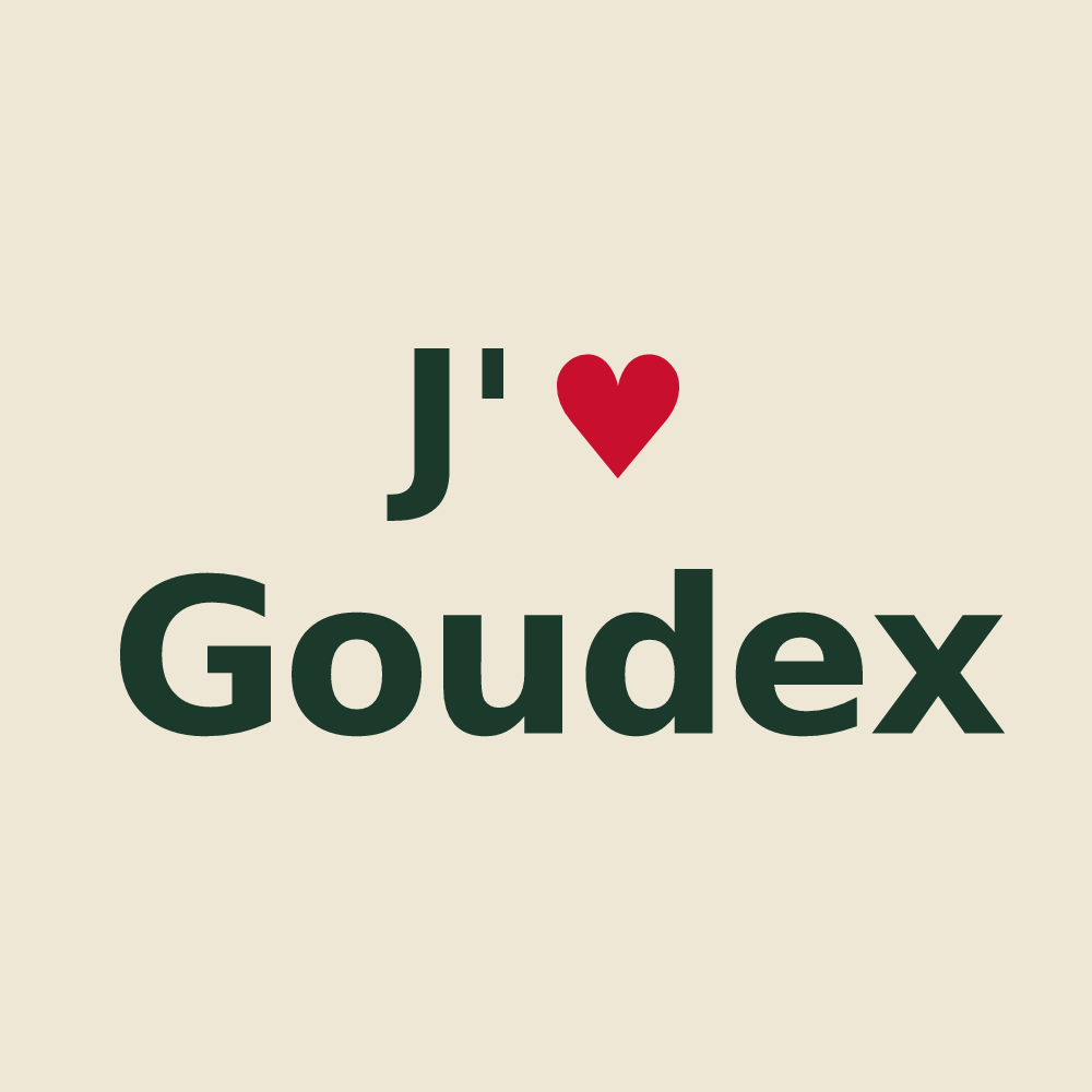 Tote bag personnalisé Goudex — design J'aime Goudex