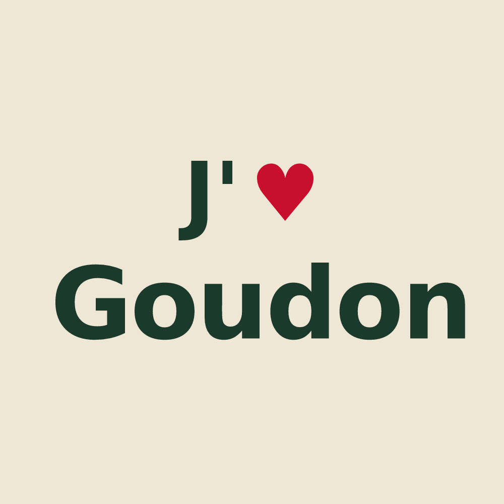 Tote bag personnalisé Goudon — design J'aime Goudon