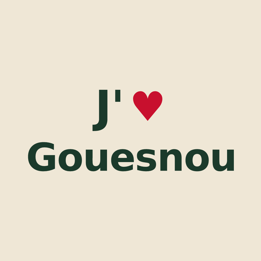 Tote bag personnalisé Gouesnou — design J'aime Gouesnou