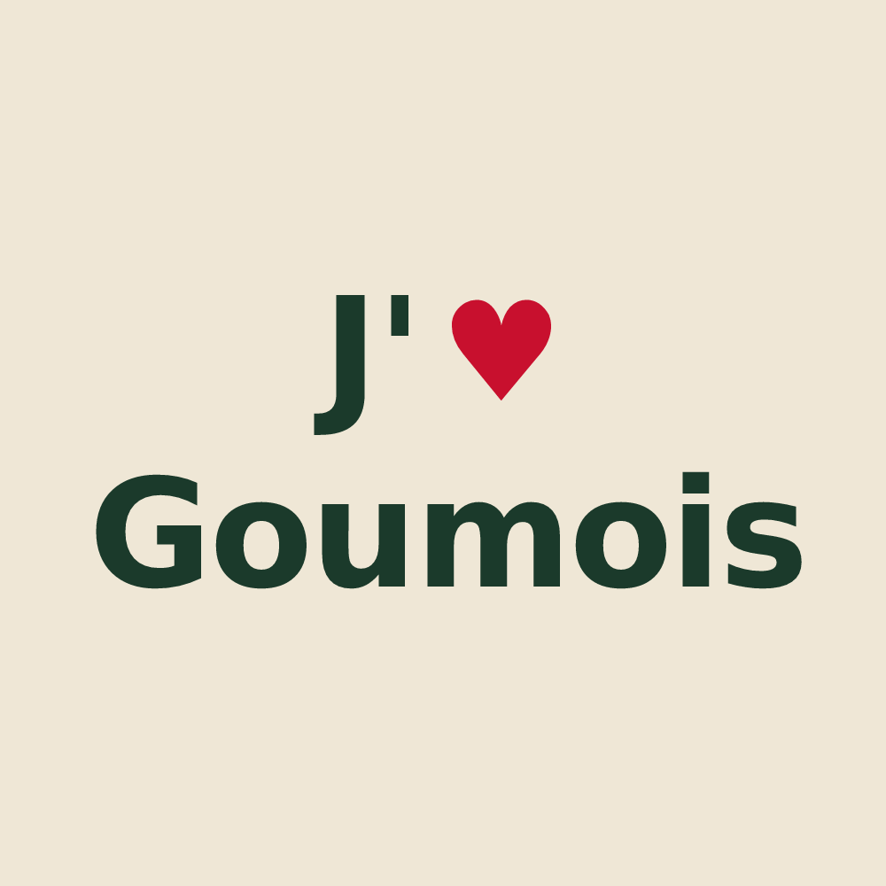 Tote bag personnalisé Goumois — design J'aime Goumois