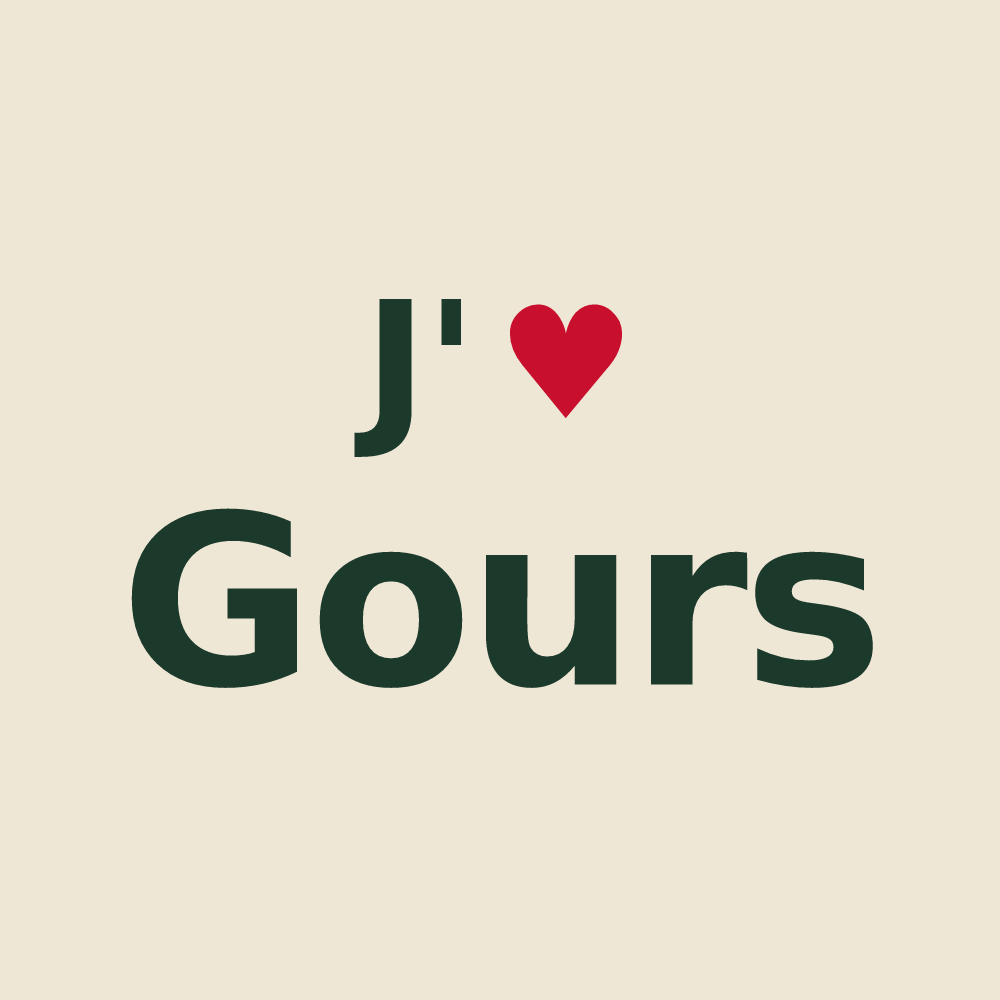 Tote bag personnalisé Gours — design J'aime Gours