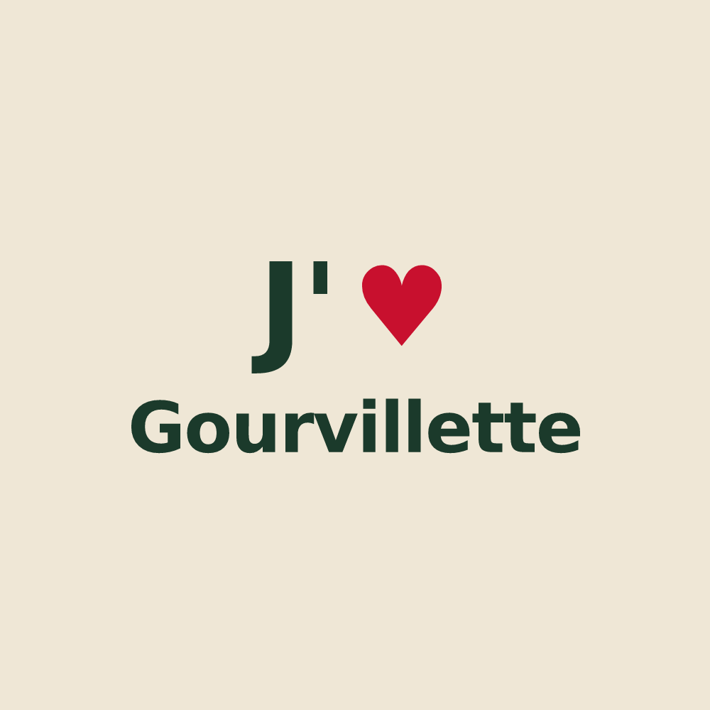 Tote bag personnalisé Gourvillette — design « J'aime Gourvillette » imprimé sur le tote bag