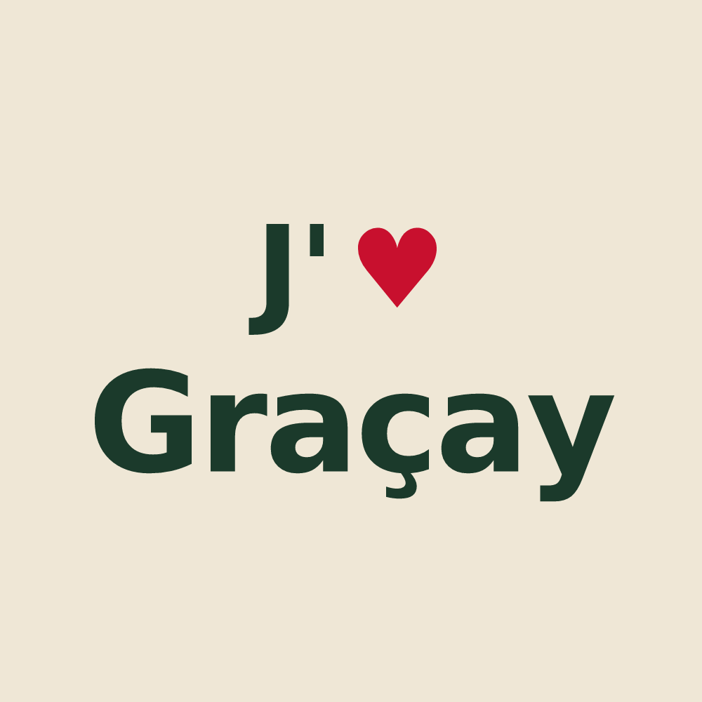 Tote bag personnalisé Graçay — design J'aime Graçay