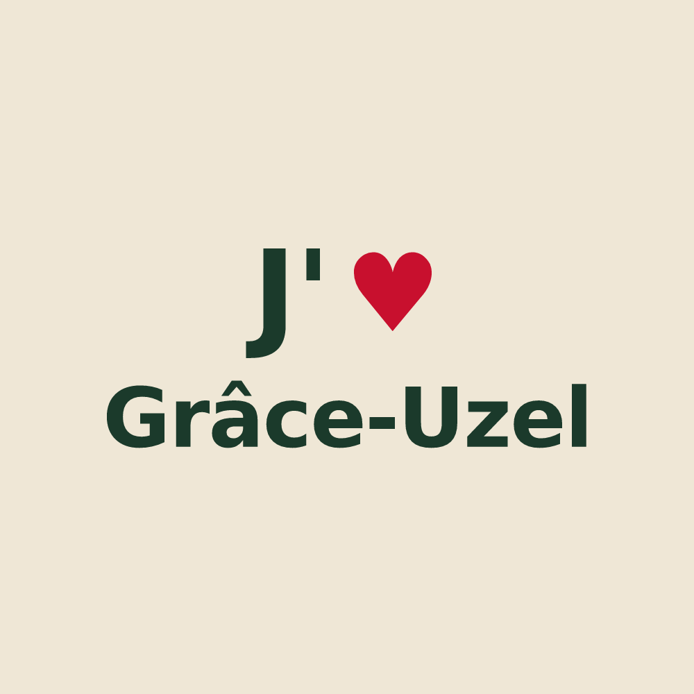 Tote bag personnalisé Grâce-Uzel — design J'aime Grâce-Uzel