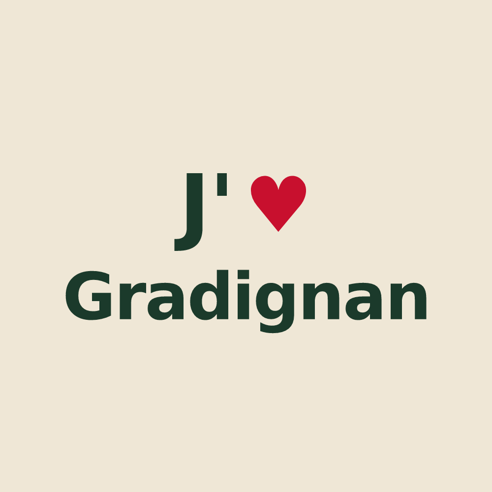 Tote bag personnalisé Gradignan — design J'aime Gradignan