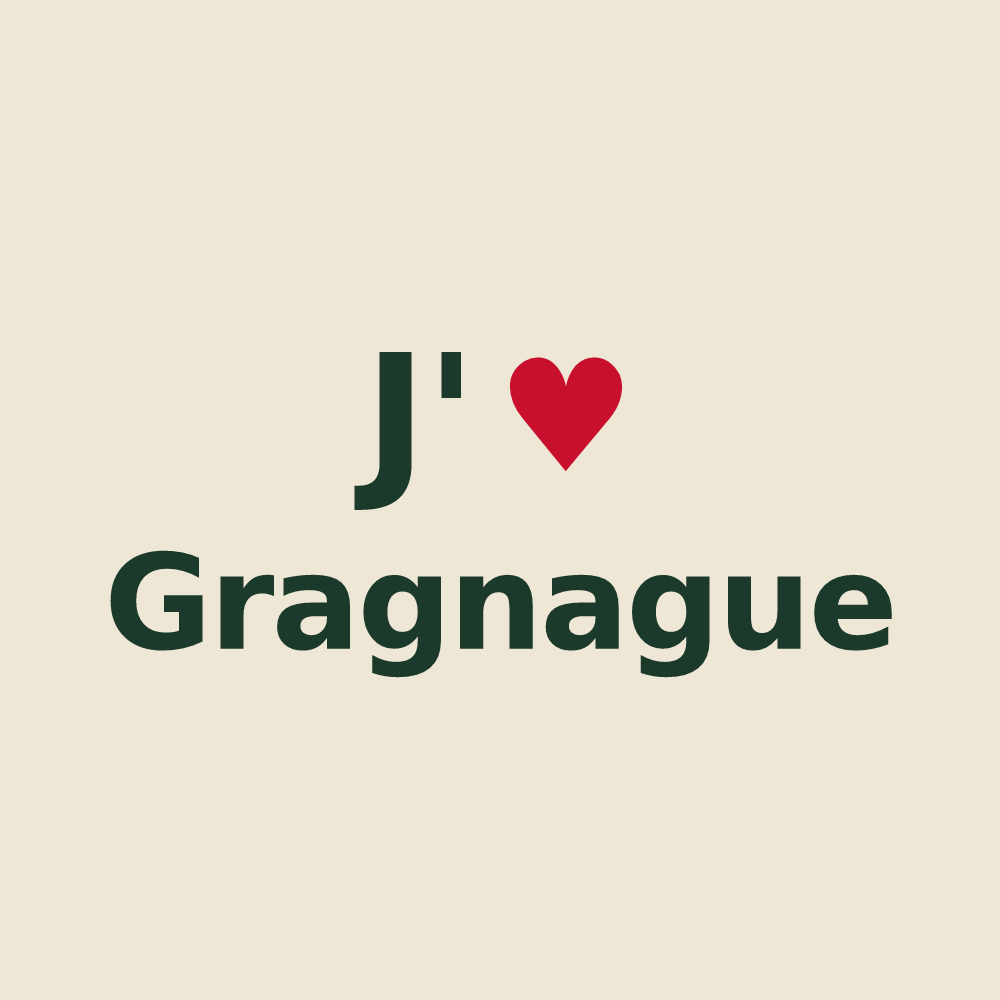 Tote bag personnalisé Gragnague — design J'aime Gragnague