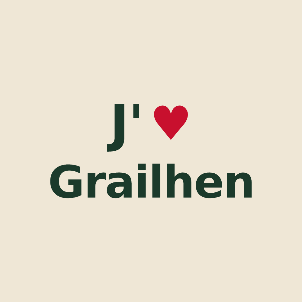 Tote bag personnalisé Grailhen — design J'aime Grailhen