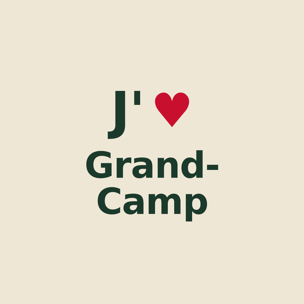 Tote bag personnalisé Grand-Camp — design J'aime Grand-Camp