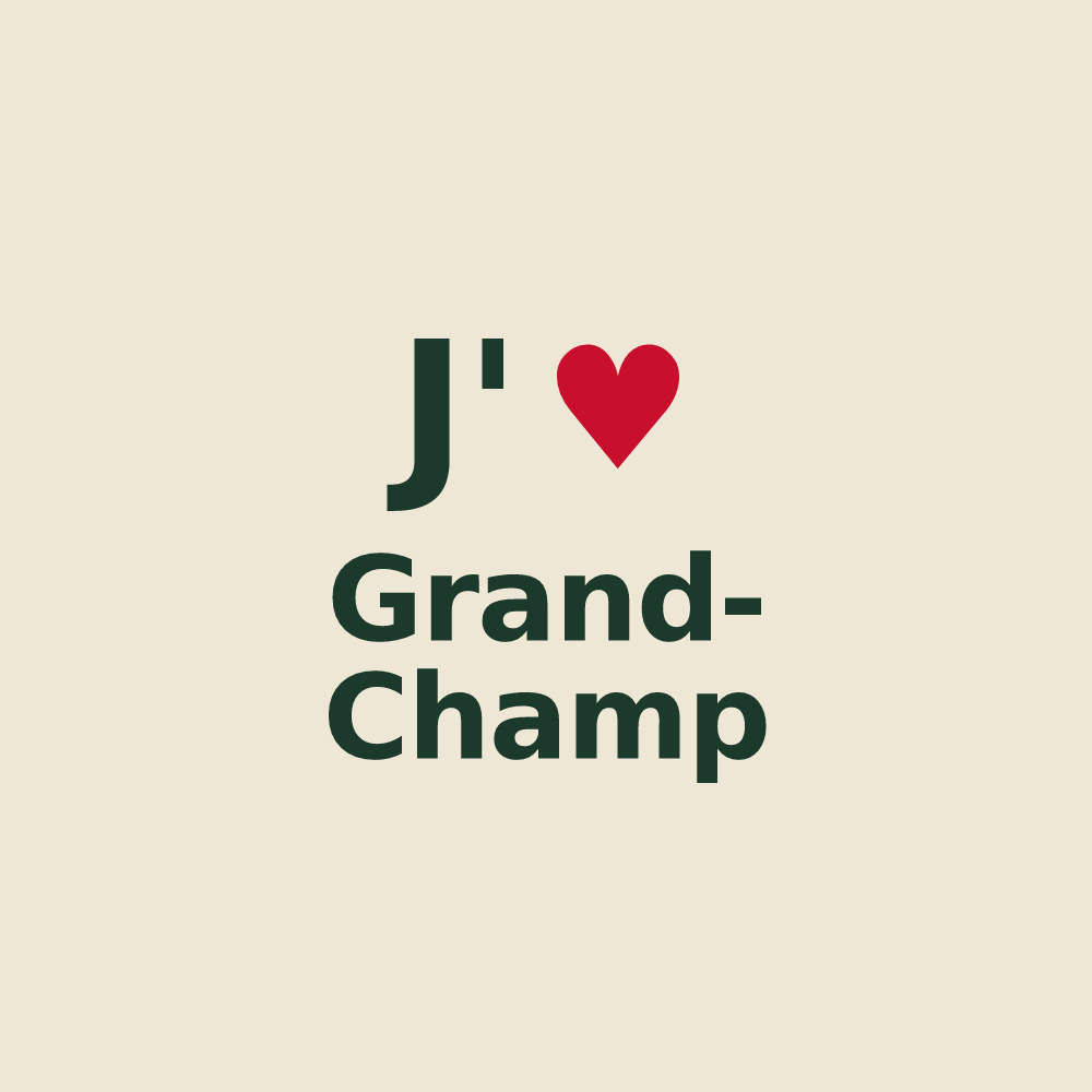 Tote bag personnalisé Grand-Champ — design J'aime Grand-Champ