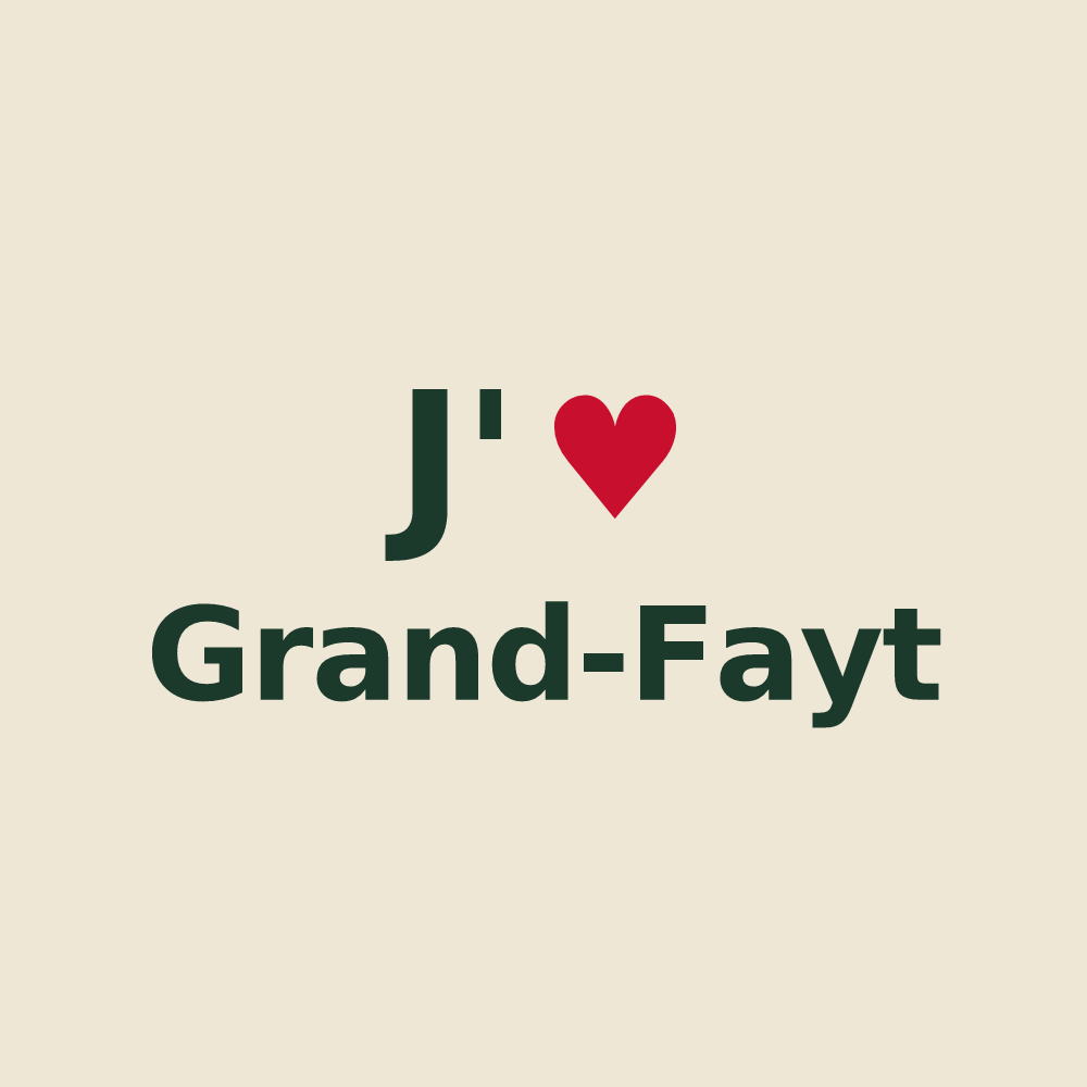 Tote bag personnalisé Grand-Fayt — design J'aime Grand-Fayt