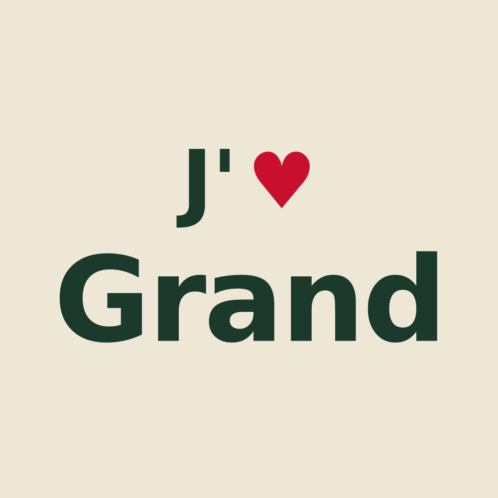 Tote bag personnalisé Grand — design J'aime Grand