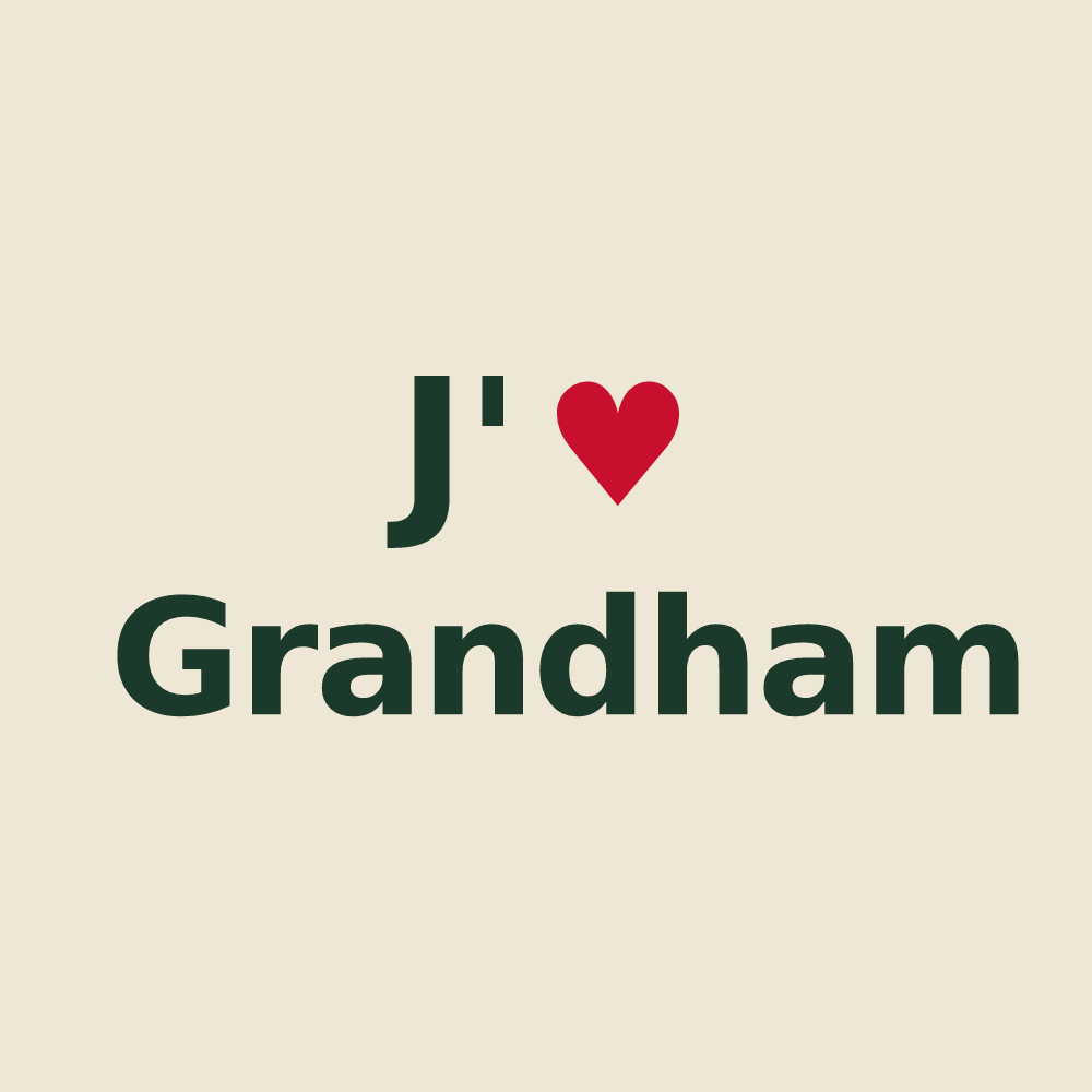 Tote bag personnalisé Grandham — design J'aime Grandham