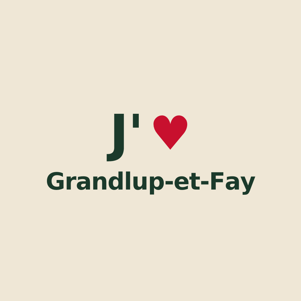 Tote bag personnalisé Grandlup-et-Fay — design J'aime Grandlup-et-Fay