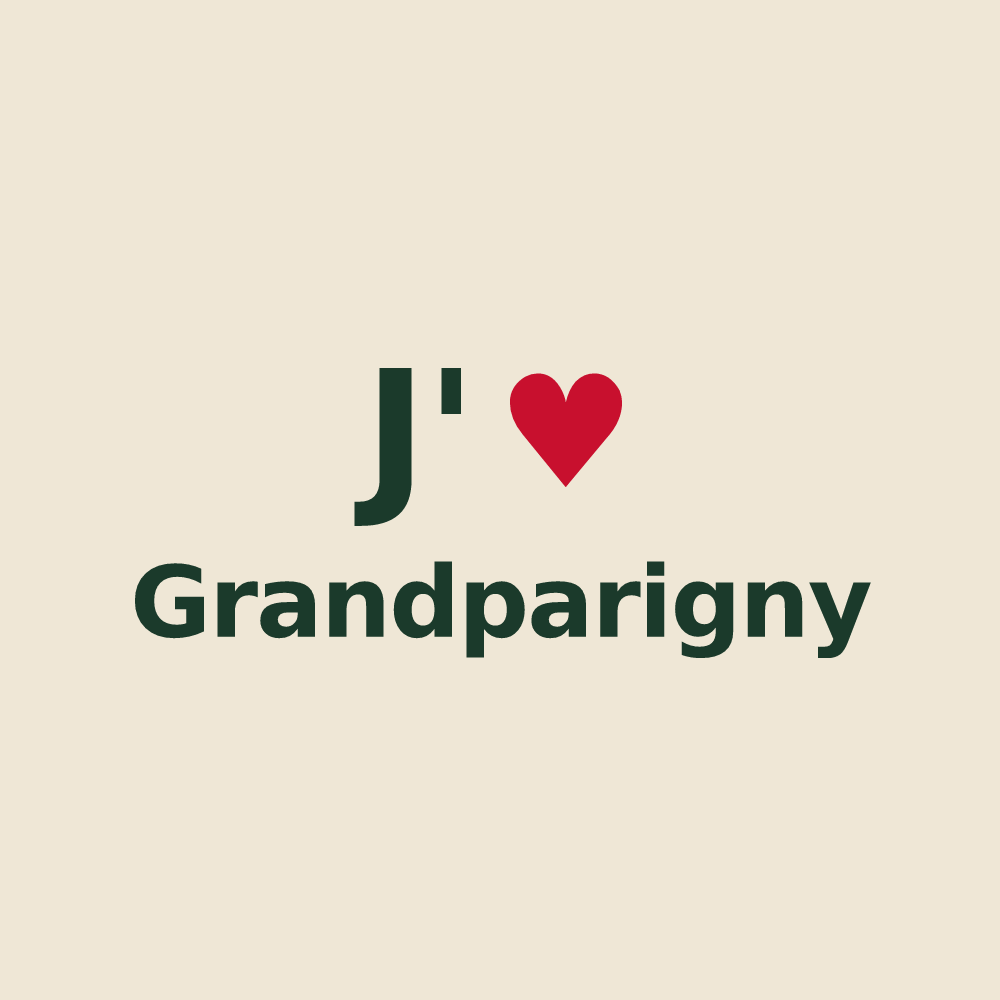 Tote bag personnalisé Grandparigny — design J'aime Grandparigny