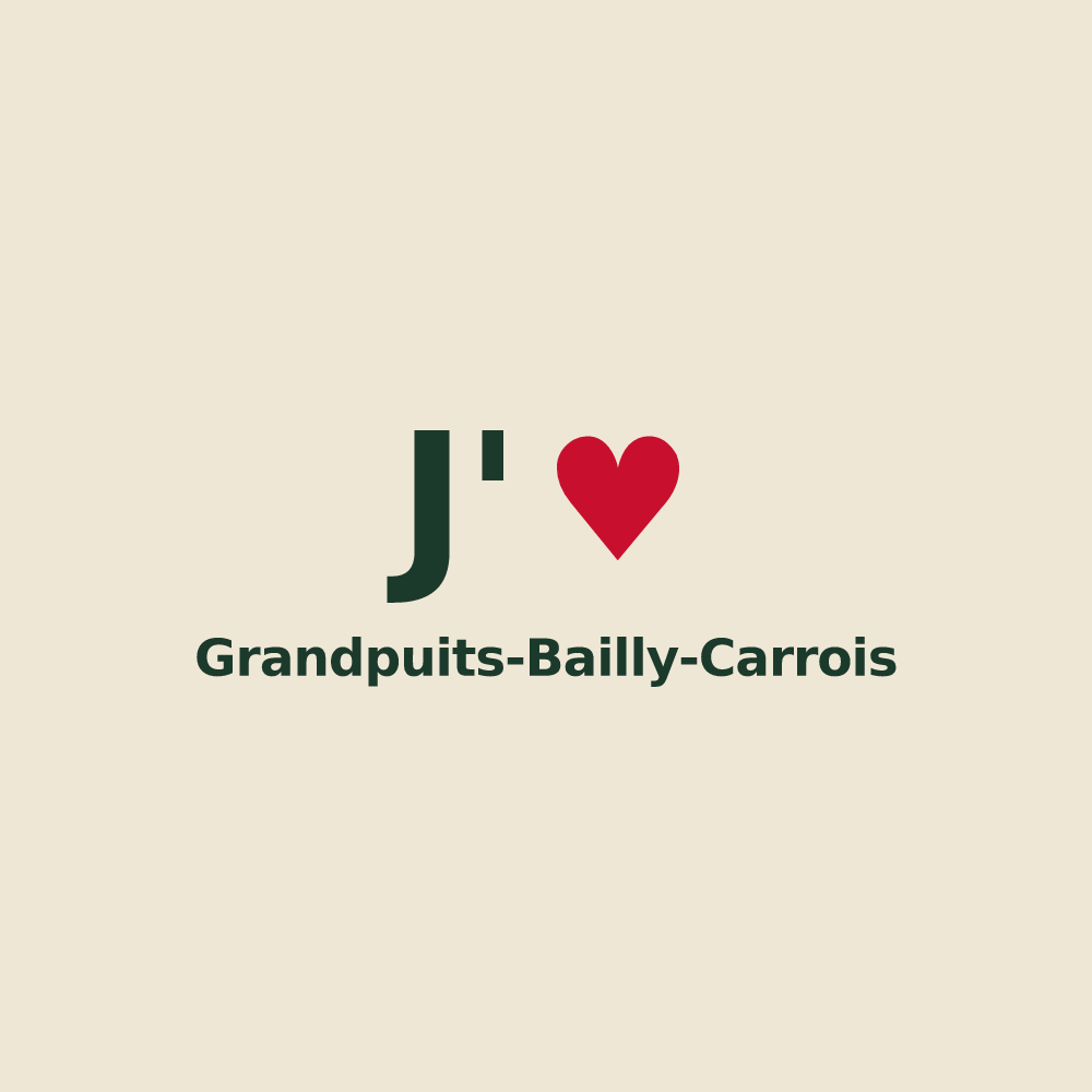 Tote bag personnalisé Grandpuits-Bailly-Carrois — design J'aime Grandpuits-Bailly-Carrois
