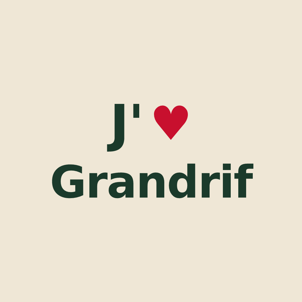 Tote bag personnalisé Grandrif — design J'aime Grandrif