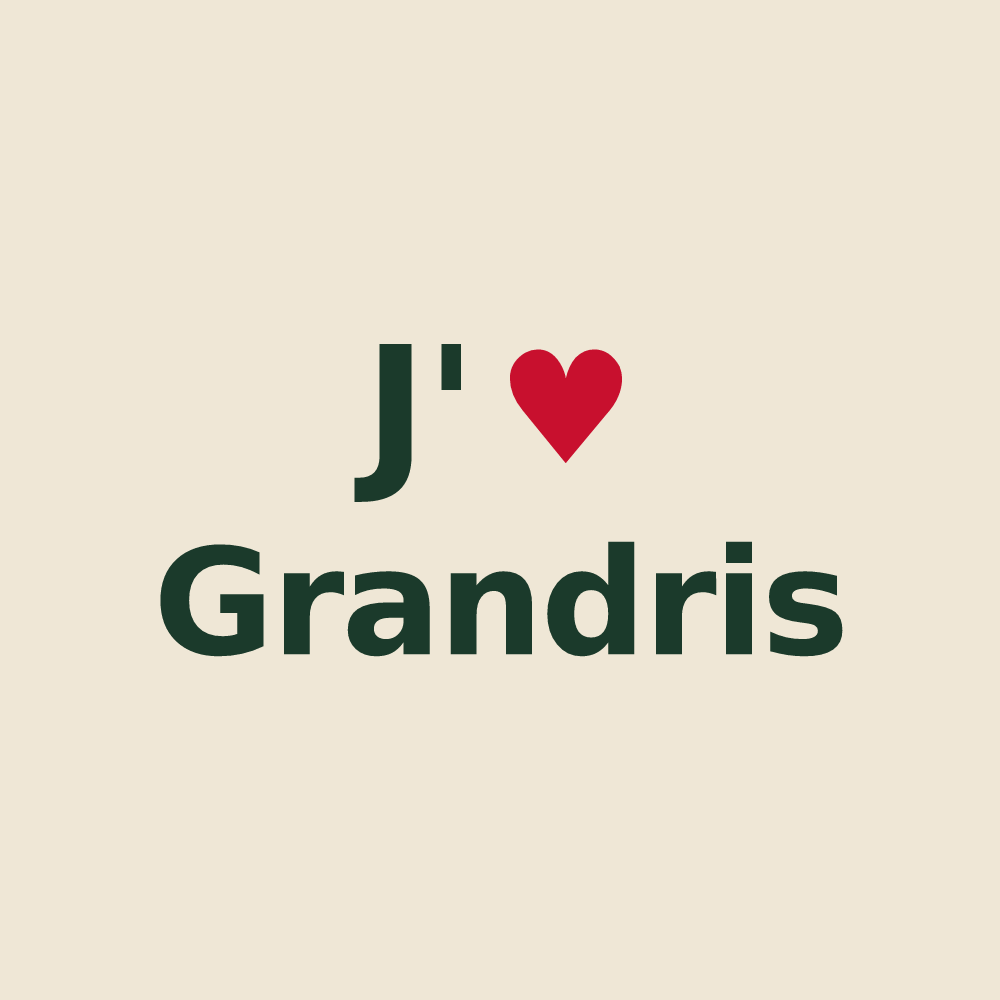 Tote bag personnalisé Grandris — design J'aime Grandris