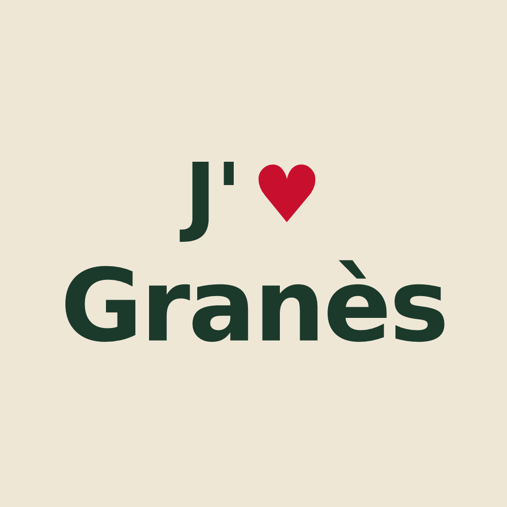 Tote bag personnalisé Granès — design J'aime Granès