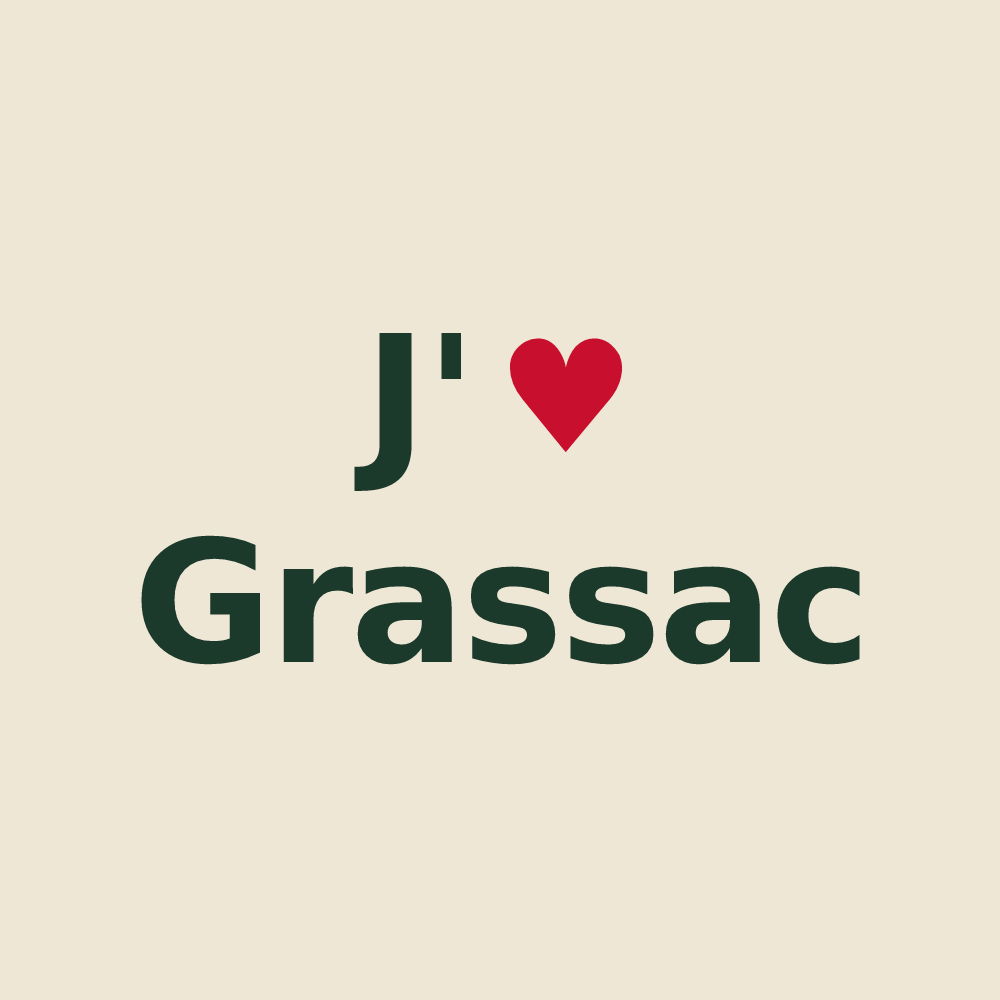Tote bag personnalisé Grassac — design J'aime Grassac
