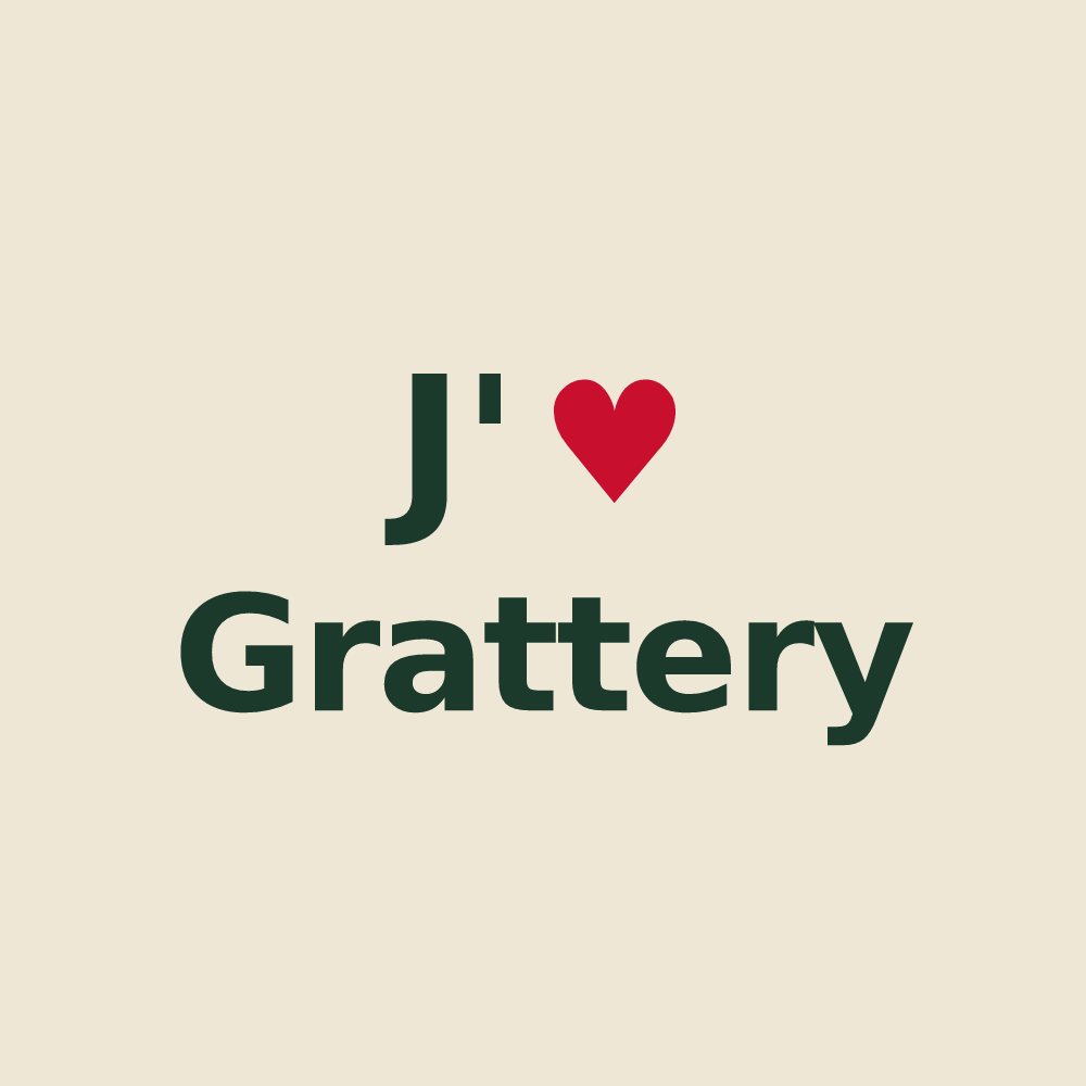 Tote bag personnalisé Grattery — design J'aime Grattery