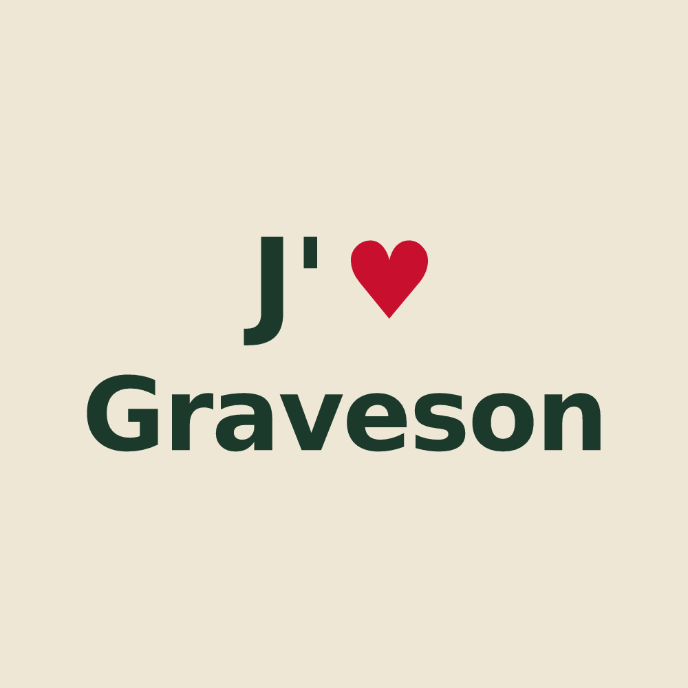 Tote bag personnalisé Graveson — design J'aime Graveson