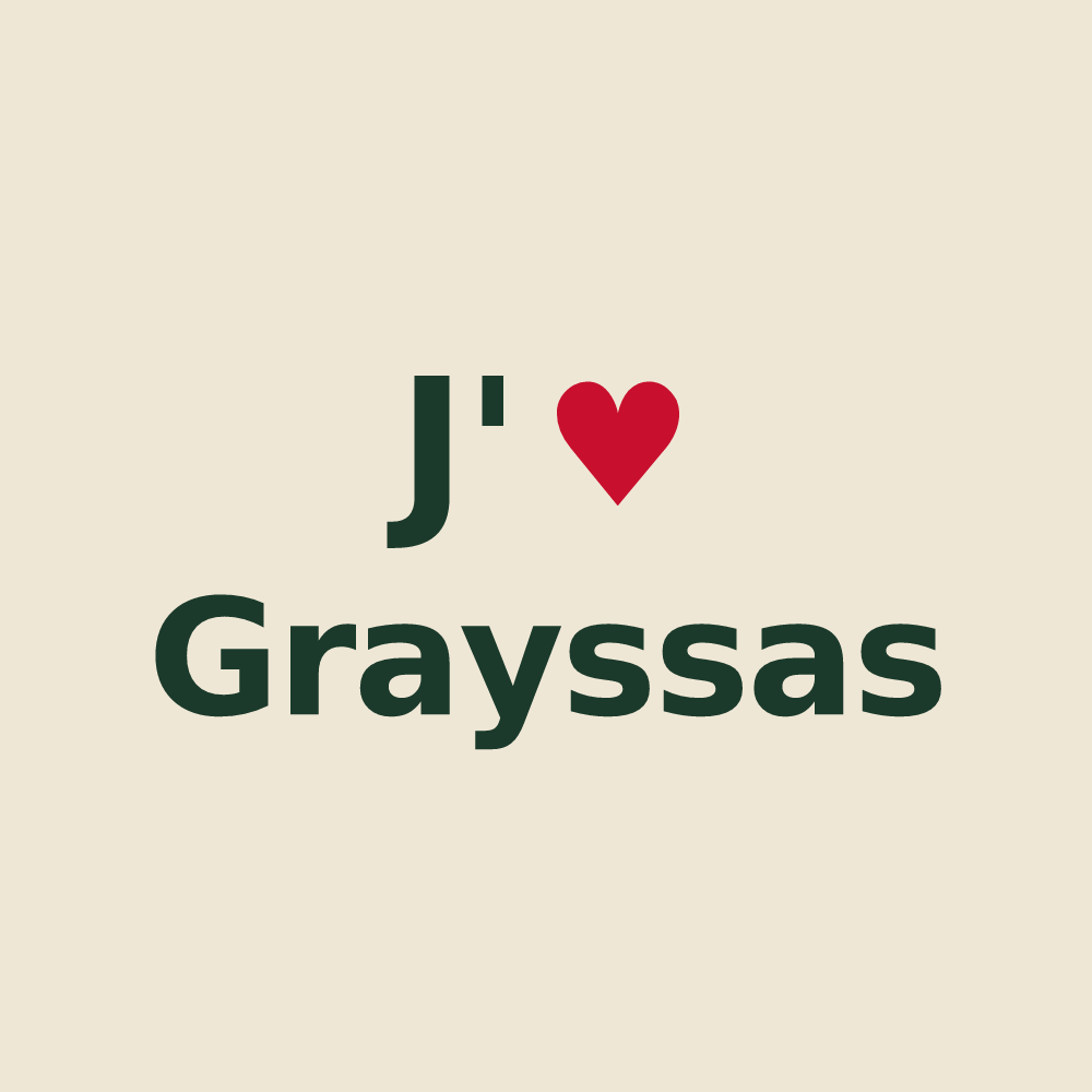 Tote bag personnalisé Grayssas — design J'aime Grayssas