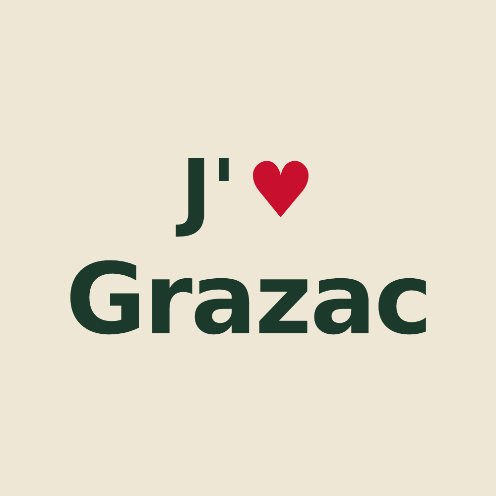 Tote bag personnalisé Grazac — design J'aime Grazac
