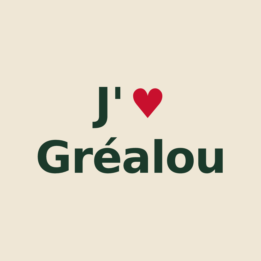 Tote bag personnalisé Gréalou — design J'aime Gréalou