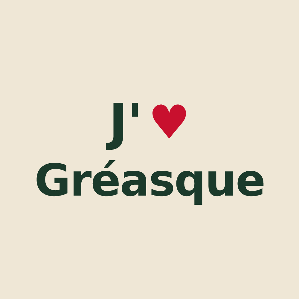 Tote bag personnalisé Gréasque — design J'aime Gréasque