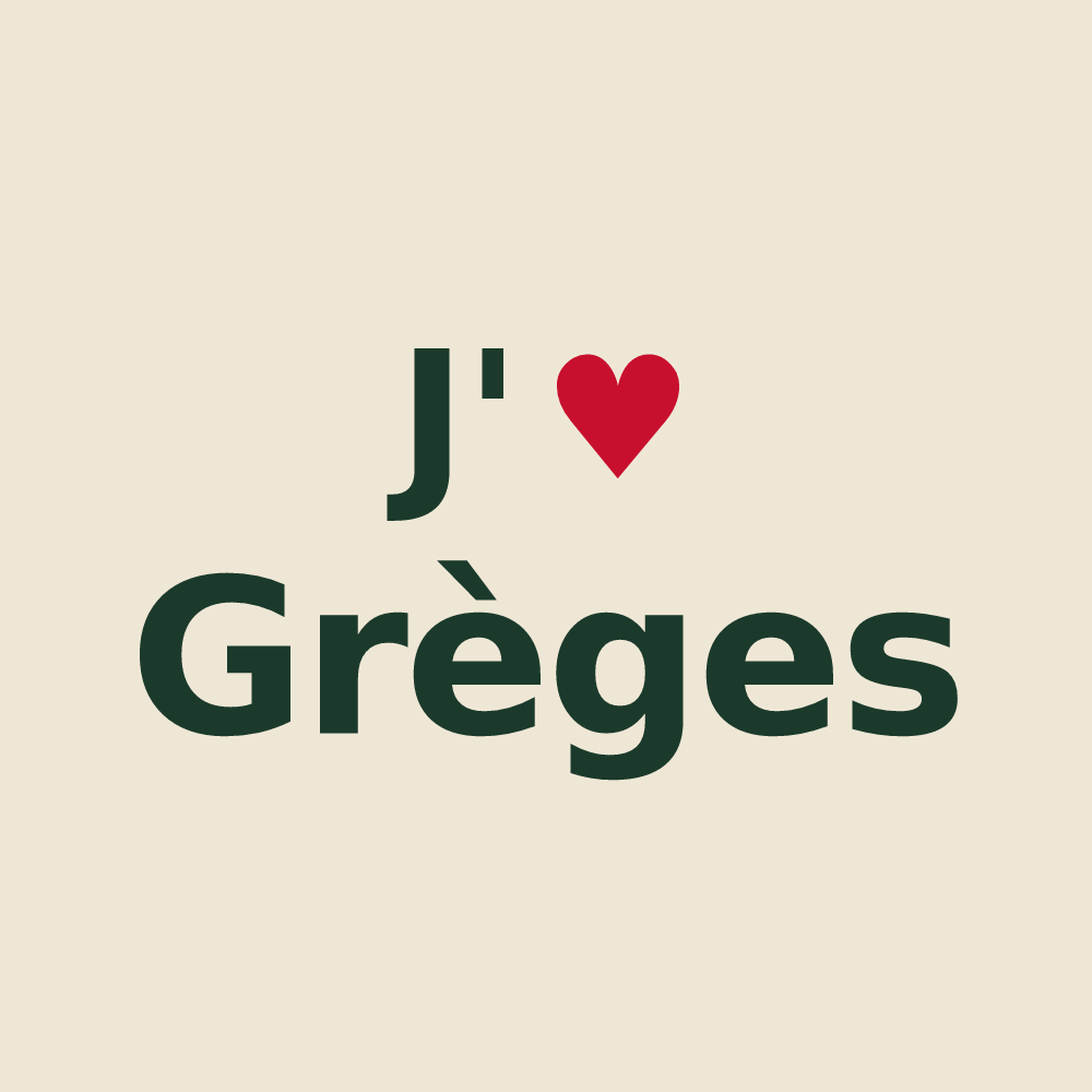 Tote bag personnalisé Grèges — design J'aime Grèges