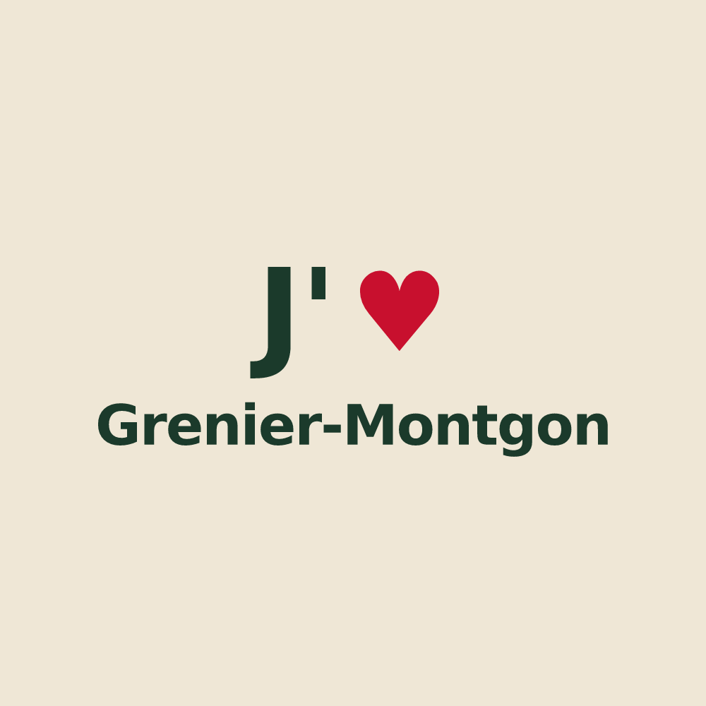 Tote bag personnalisé Grenier-Montgon — design J'aime Grenier-Montgon