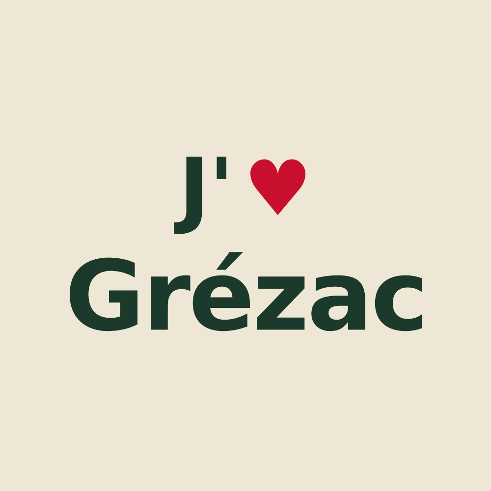 Tote bag personnalisé Grézac — design J'aime Grézac