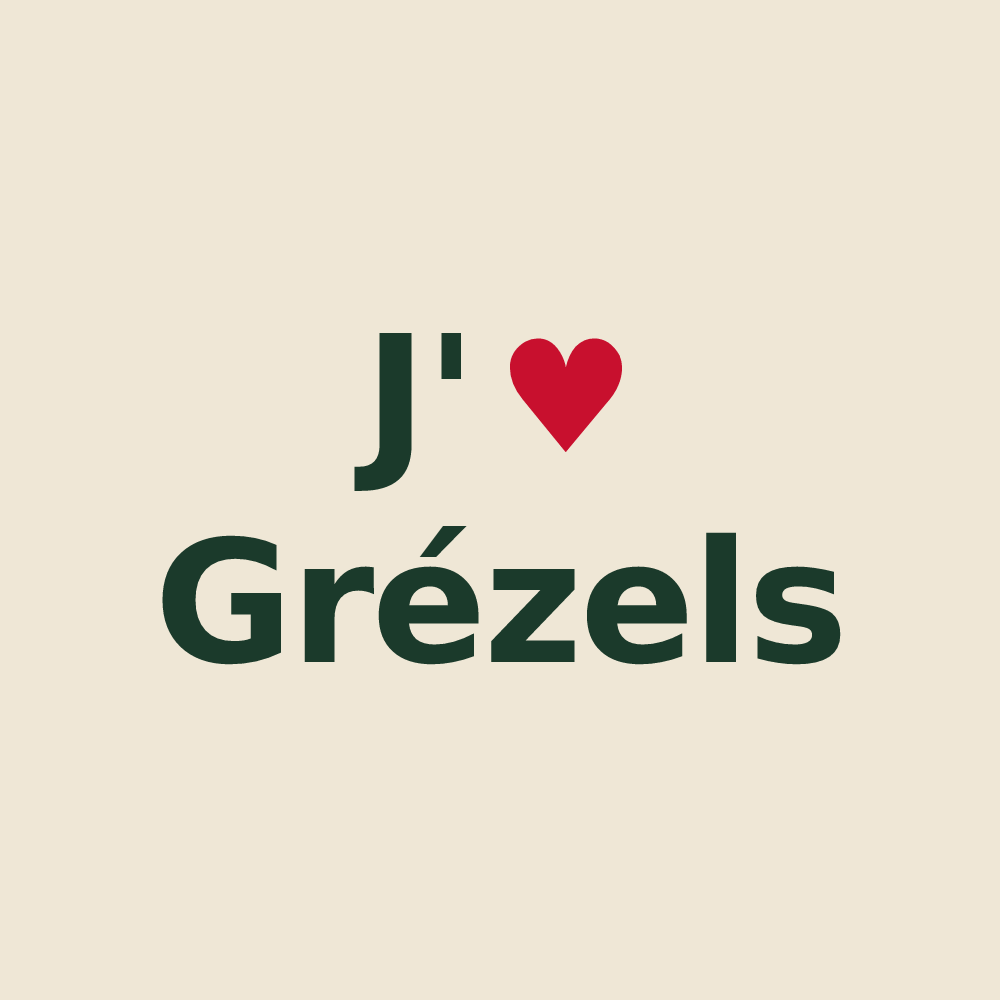 Tote bag personnalisé Grézels — design J'aime Grézels