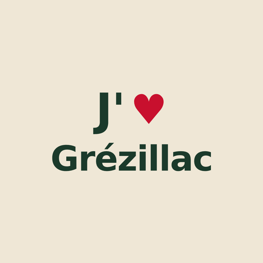 Tote bag personnalisé Grézillac — design J'aime Grézillac