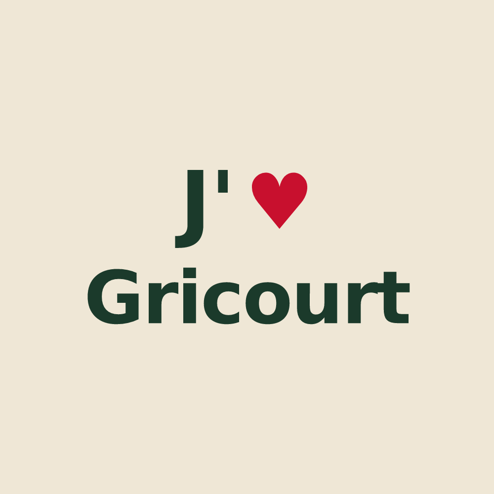 Tote bag personnalisé Gricourt — design J'aime Gricourt