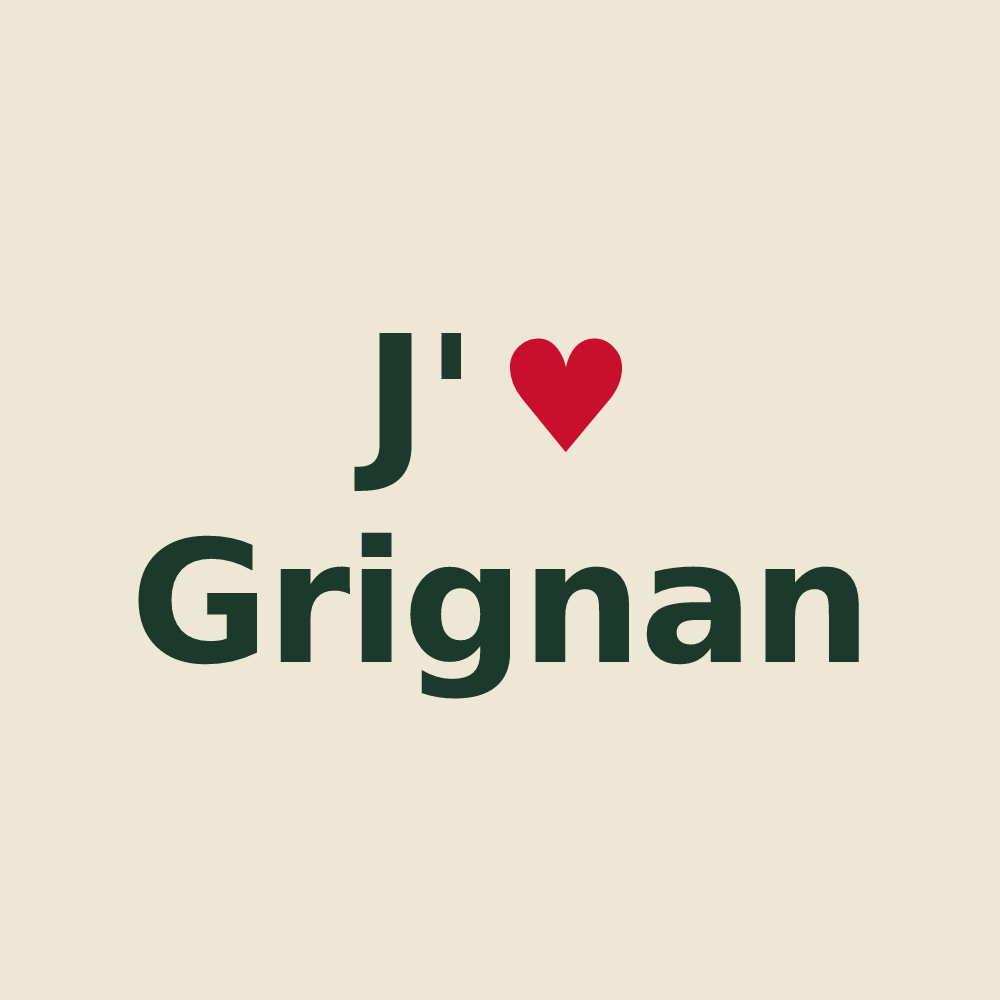Tote bag personnalisé Grignan — design J'aime Grignan