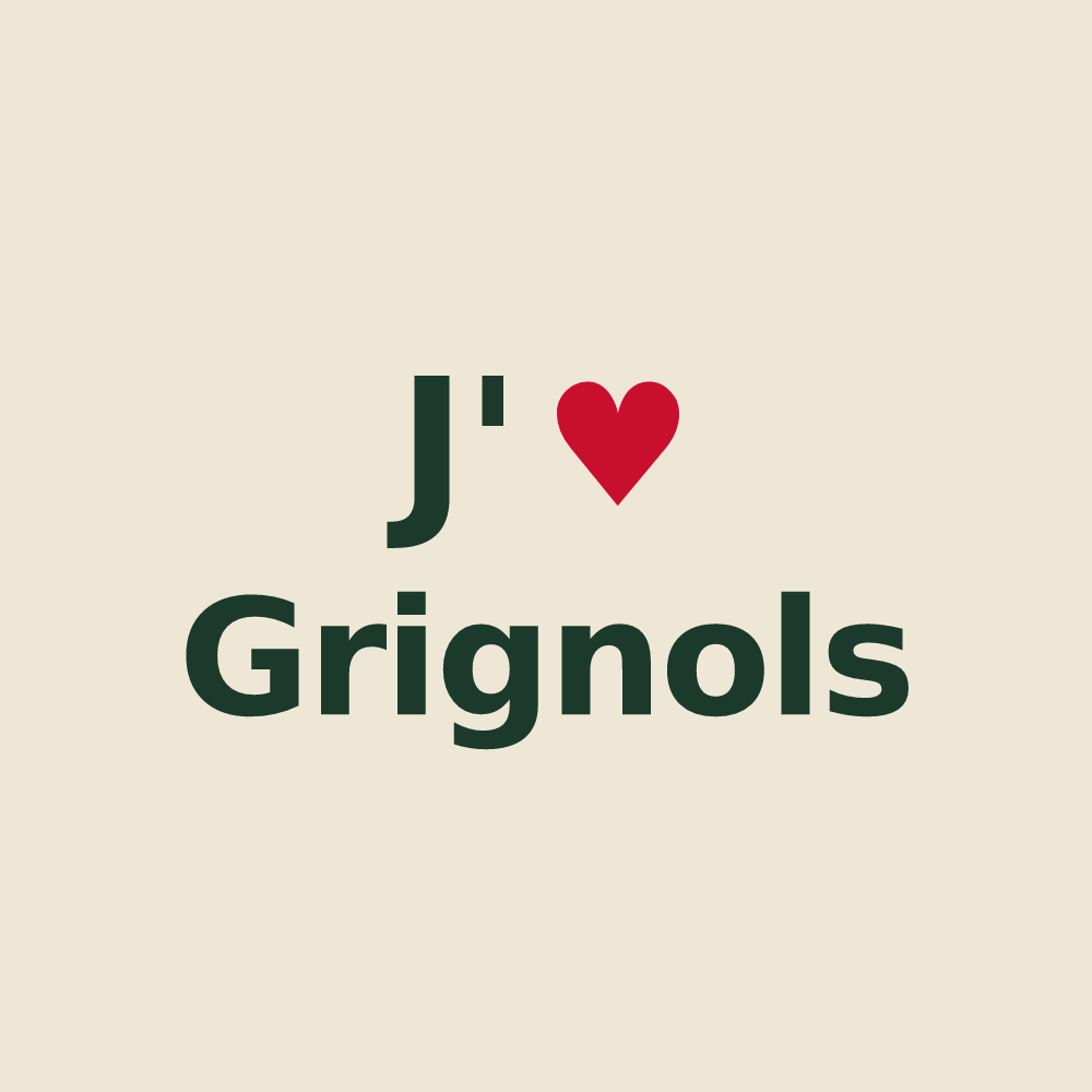 Tote bag personnalisé Grignols — design J'aime Grignols