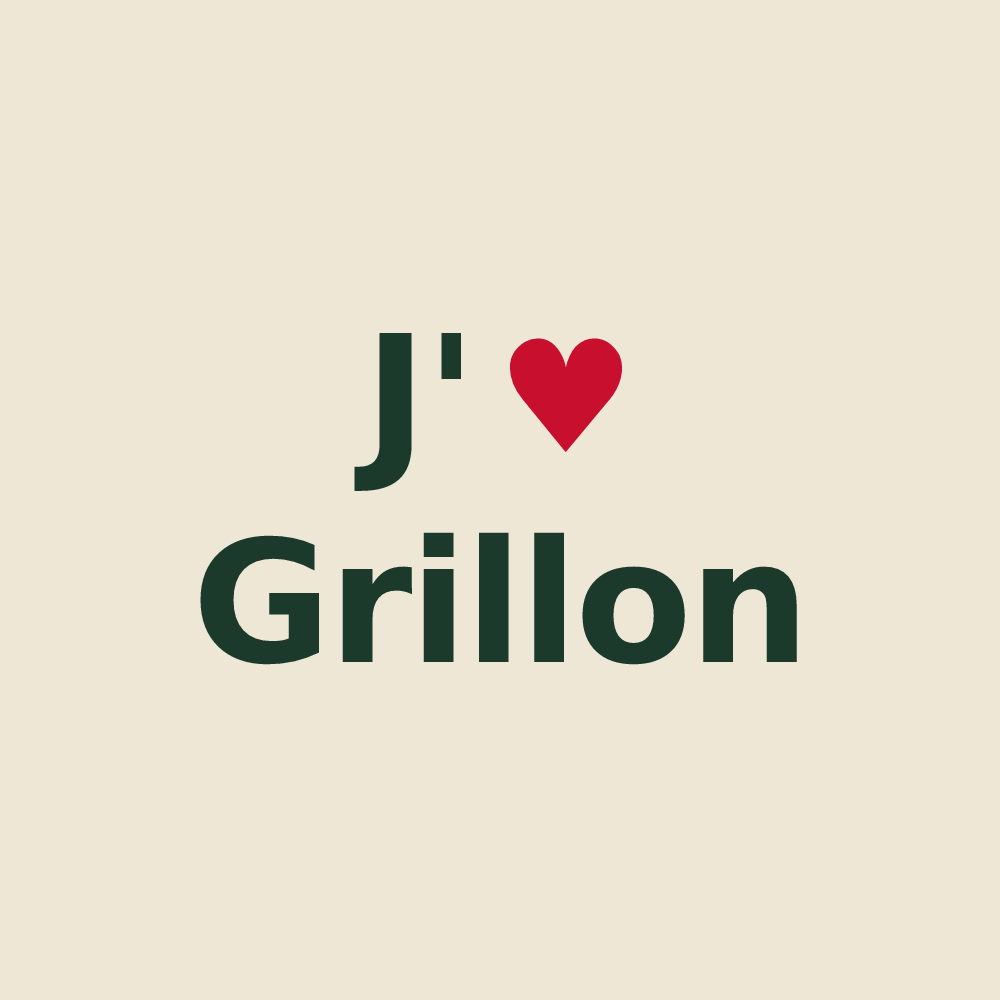 Tote bag personnalisé Grillon — design J'aime Grillon