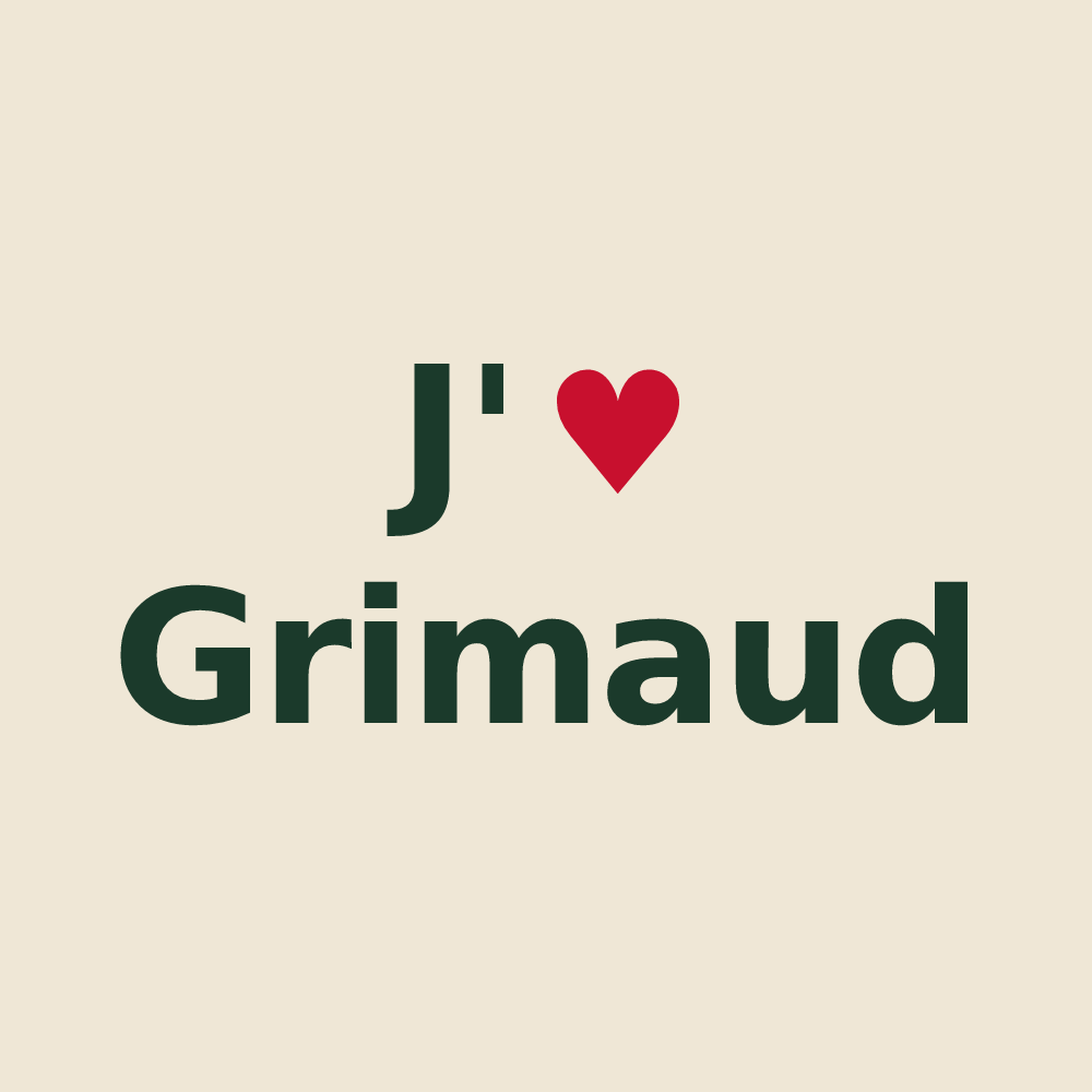 Tote bag personnalisé Grimaud — design J'aime Grimaud