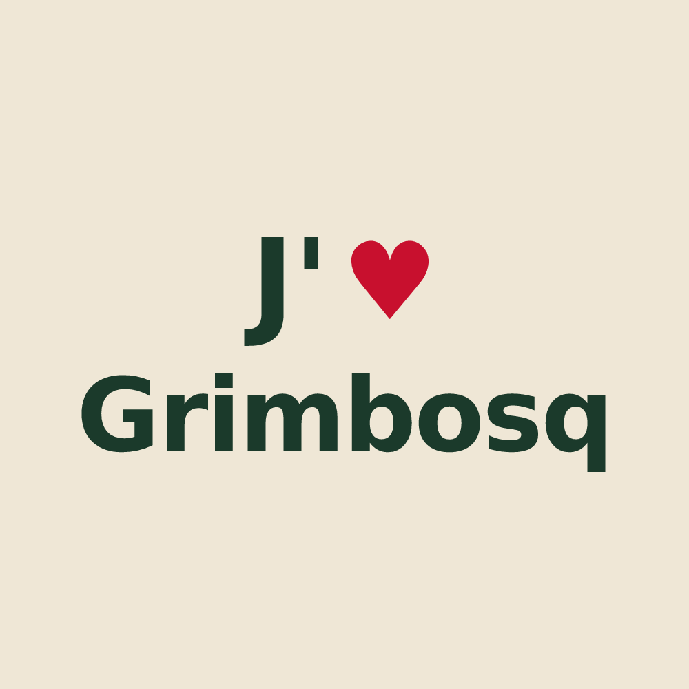 Tote bag personnalisé Grimbosq — design J'aime Grimbosq