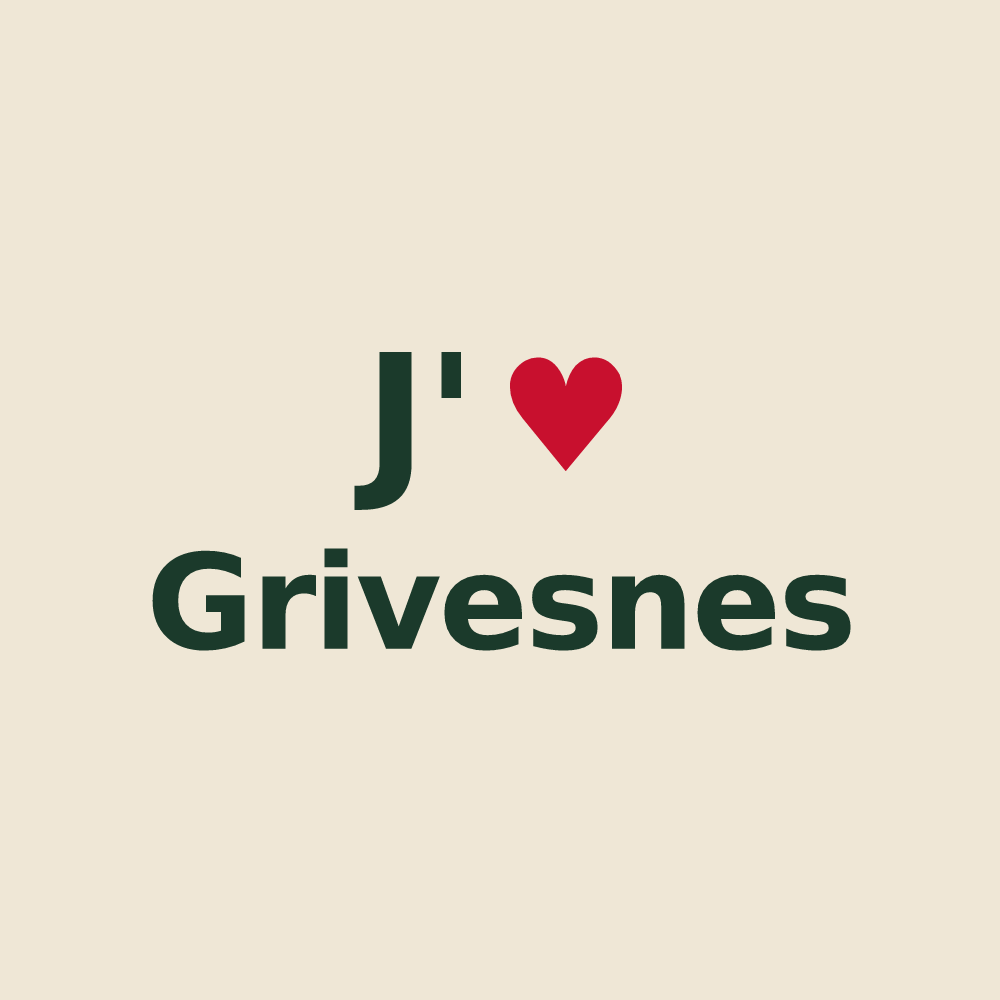 Tote bag personnalisé Grivesnes — design J'aime Grivesnes