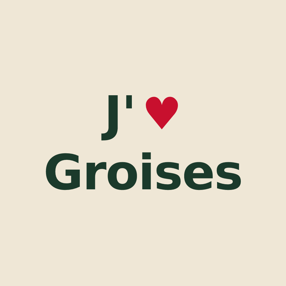 Tote bag personnalisé Groises — design J'aime Groises