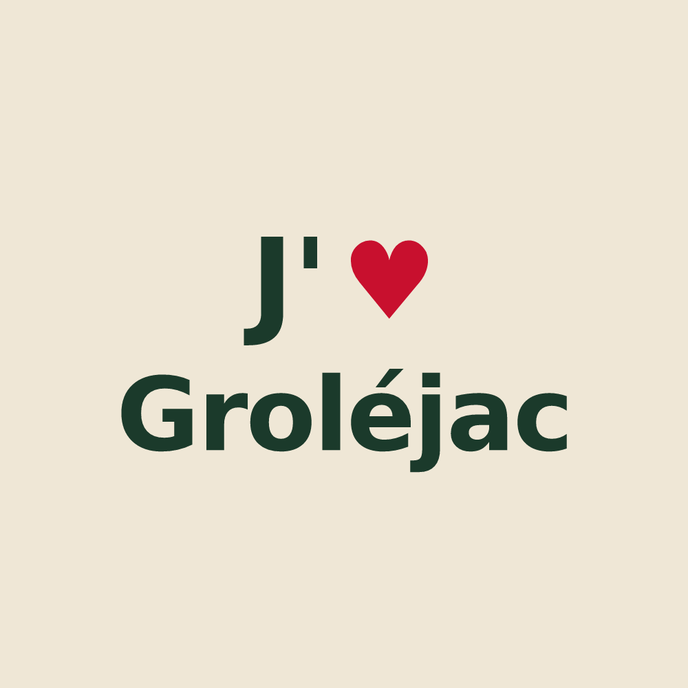 Tote bag personnalisé Groléjac — design J'aime Groléjac